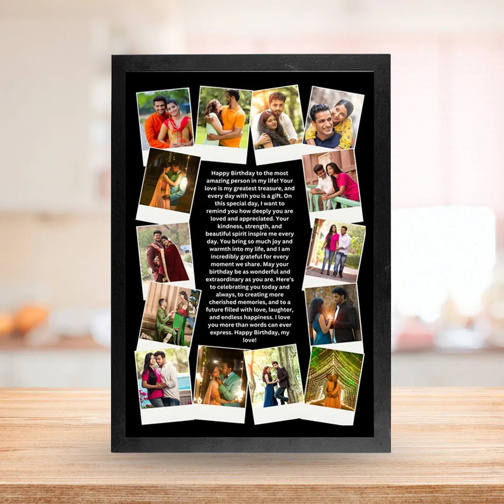 Personalized Photo Frame with Heartfelt Message-Size A4 (8x12inches)