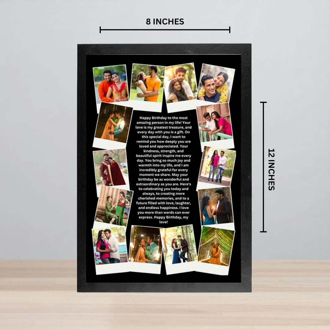 Personalized Photo Frame with Heartfelt Message-Size A4 (8x12inches)