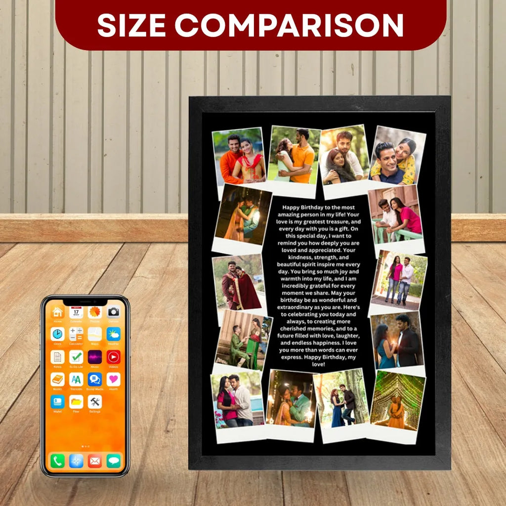 Personalized Photo Frame with Heartfelt Message-Size A4 (8x12inches)