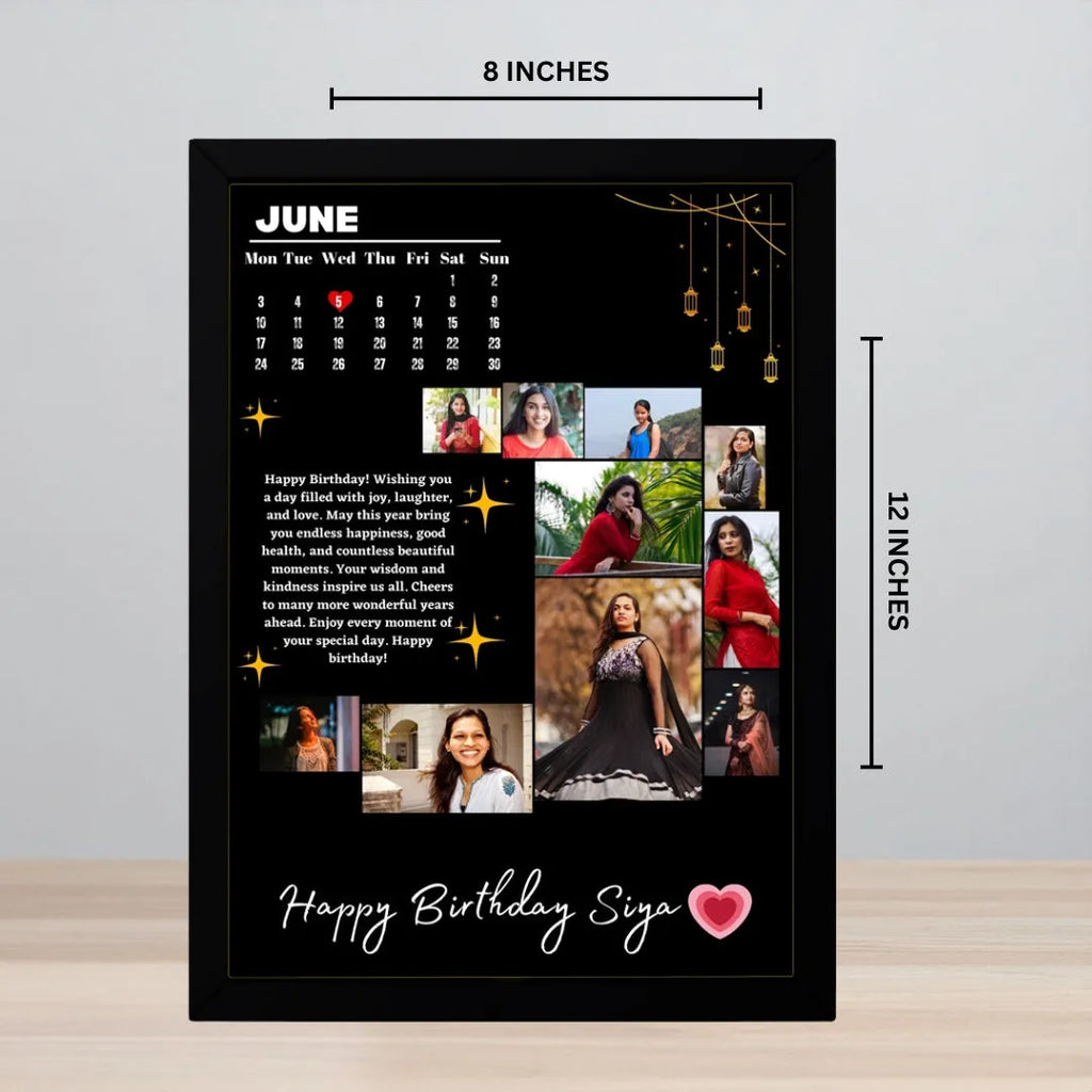 Personalized Photo Frame with Calender-Size A4 (8x12inches)