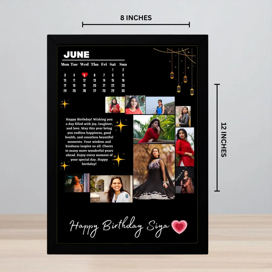 Personalized Photo Frame with Calender-Size A4 (8x12inches)
