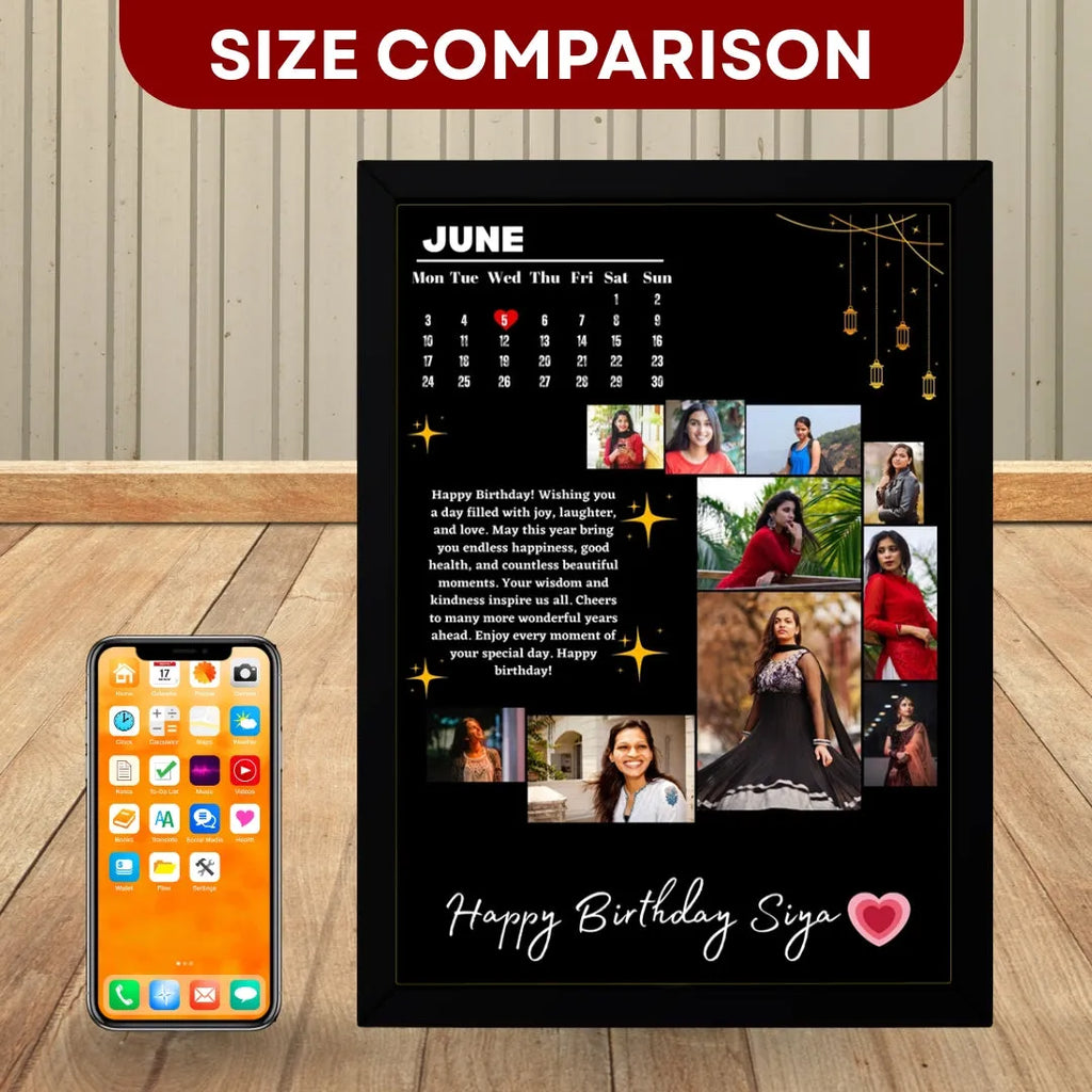 Personalized Photo Frame with Calender-Size A4 (8x12inches)