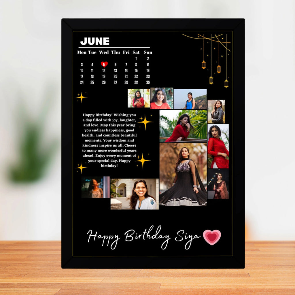 Personalized Photo Frame with Calender-Size A4 (8x12inches)