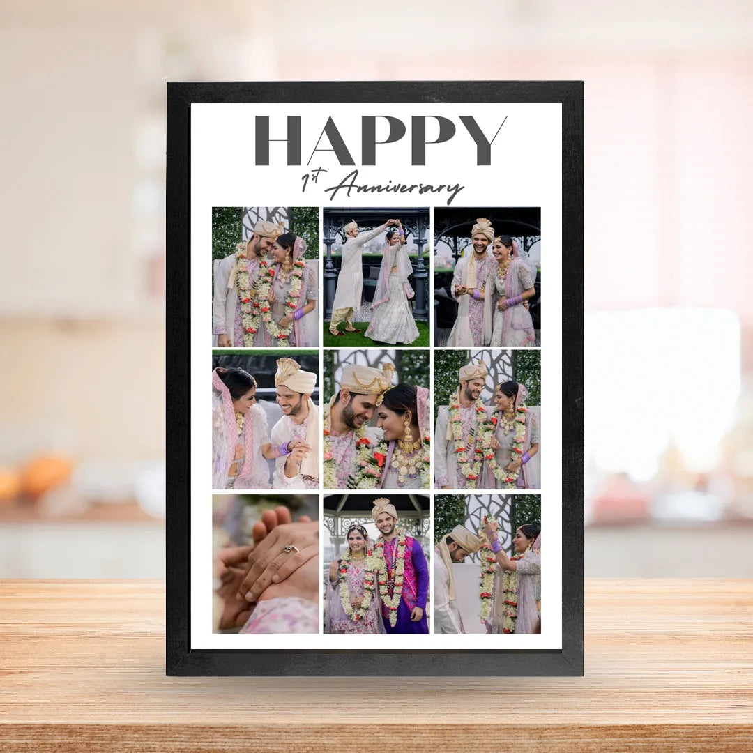 Custom Collage Photo Frames for Couples Anniversary - Size A4 (8x12 inches)