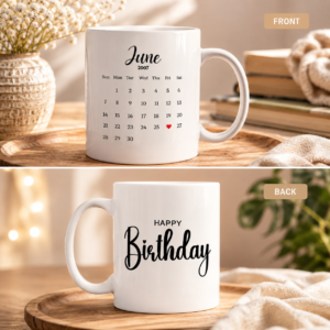 Custom Birthday Calendar Mug | Personalized Birthday Gift Mug with Special Date & Name| Moment Makers