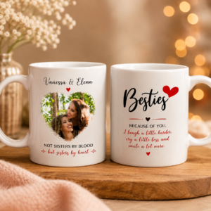 Custom Best Friend Mug for Girls | Personalized Friendship Photo Mug with Names | Moment Makers