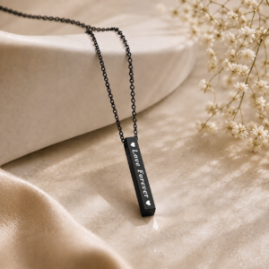 Custom Bar Pendant Necklace | Personalized Name & Message Engraved Pendant | Moment Makers