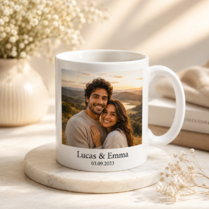 Personalized Couple Photo Mug | Custom Photo & Names | Romantic Gift for Couples | Moment Makers