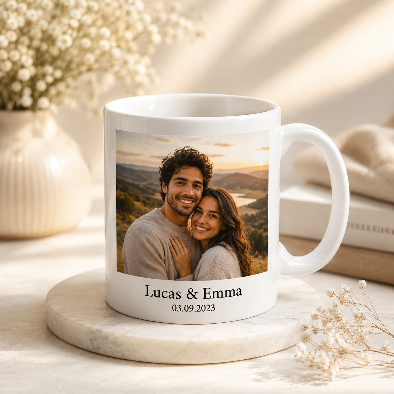 Personalized Couple Photo Mug | Custom Photo & Names | Romantic Gift for Couples | Moment Makers