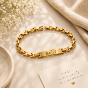 Personalized Bracelet for Men | Custom Name Engraved Chain Bracelet | Moment Makers