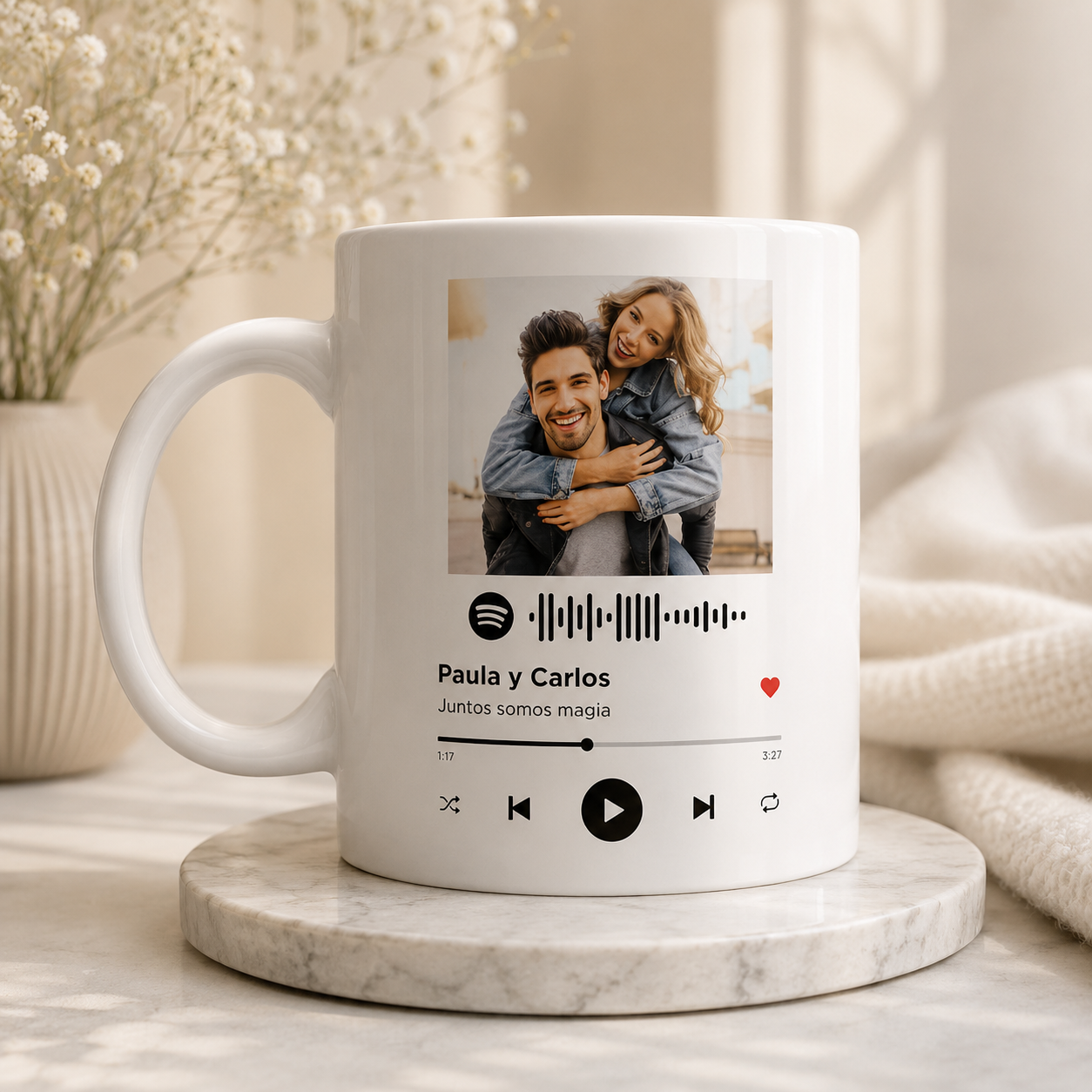 Personalized Spotify Code Mug | Custom Photo, Song & Names | Moment Makers