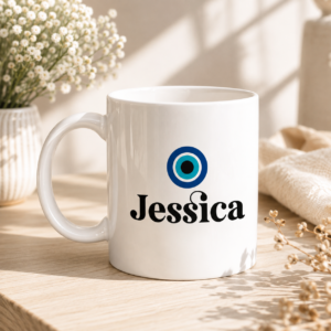Personalized Evil Eye Mug | Custom Name Coffee Mug | Moment Makers