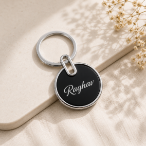 Custom Round Name Keychain | Personalized Metal Keychain with Name for Men & Women | Moment Makers